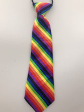 Kids Boys Girl Rainbow Colorful Multi-colored Stripe Party Pre tied Neck ties