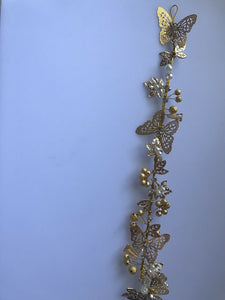 Women Party gold color Butterfly Wedding Bride Hair Headband Headpiece tiara