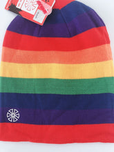 Men Women Knit Winter Warm Hiking Ski Bike Head Rainbow Stripe Hat Cap Beanie