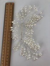 Women Prom dance headpiece Bride wedding Pearl Comb Silver hair Head accessory