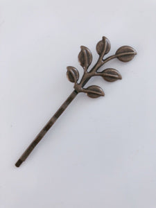 Women Girl Woodland Rustic Retro Copper Color leaf hair accessory Pin Clip