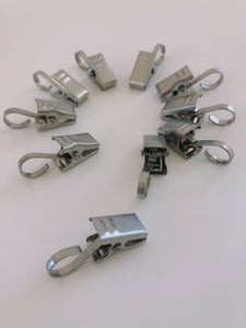 AU 10x Small Stainless Steel Metal Curtain Hanging Clips Claws with Hook Clamps