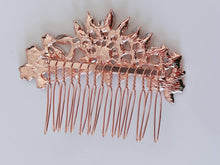 Women Rose Gold Crystal Flower Leaf Bride Hair Comb hair Jewellery Clip Pin