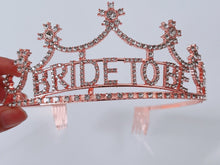 Rose Gold Crystal Bride To Be Hens Night bachelorette Party Hair Crown Tiara - Elegant Tiara for Weddings & Events