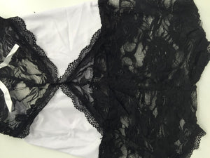 Women Lady Sexy Lace Black White Foreplay Leotard Nighties Camisole Underwear