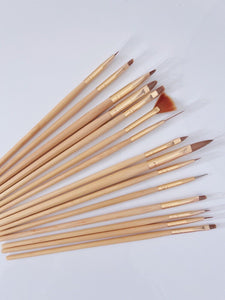 15PCS Nail Art Design Gold Brush Tool Set for Manicure