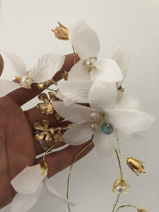 Women Pure White Flower Wedding Bride Party Side Hair Head Clip Race Fascinator