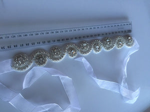 Women Lady White Wedding Bride Crystal Embroidery lace Hair head Headband Prop