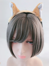 Women Children Fluffy Brown Point Fox Ear Party Hair head band Headband prop