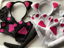 Women Kid Child Cat Kitty Costume Ear Glove claw tail Party Hair head band set