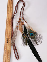 Women Bohemian Suede draping Feather Peacock Braided Hairpiece Wrap Headband