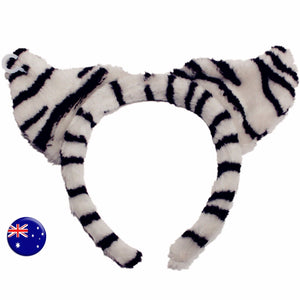 Women Girl kid Black White Striped Cat elephant Ears Party Hair Headband band
