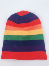 Men Women Knit Winter Warm Hiking Ski Bike Head Rainbow Stripe Hat Cap Beanie