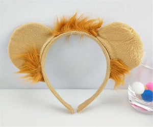 Women Kid Children Lion Costume Fluffy Ear Party Hair head band Prop Headband