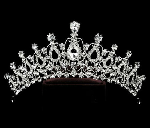 Women Silver Rhinestone Crystal Wedding Bride Party Hair Headband Crown Tiara