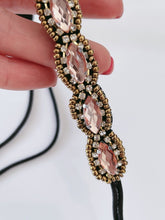 Women BOHO Pink Crystal Beads Rhinestone Beach Braided Hair Headband Head band