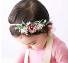 Girl Baby Kid Purple Babys breath Flower Leaf Hair head Elastic Band Headband