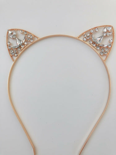 Women Lady Girl Crystal Metallic Cat Ear Hair band head band headband PROP Hoop