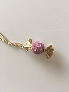 Women Girl Adorable Pink Lolly Candy Dress Necklace Long Chain Pendant Gift her