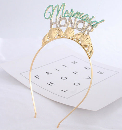Mermaid Honor Shell Party Bachelorette Tiara Crown Hair band headband PROP