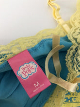 Women Girl Blue Cotton Strap Lace Chemise Nighties Sleepwear Night Sleep Dress