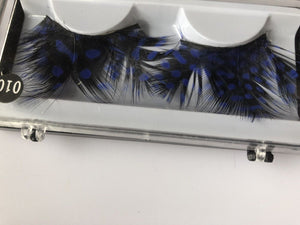 Blue Dot Black Costume Feather Exaggerated Party Fake False Eyelashes Eye lashes