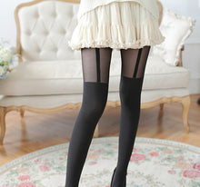 Women Black Fake thigh garter Sexy Mock Suspender Pantyhose Tights Stockings