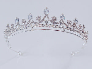 Women Wedding Crystal Silver Zircon Simple Hair Band Headband Hoop Tiara Crown