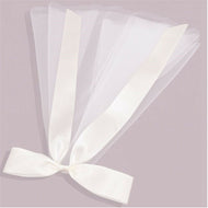 Women Flower Girl Bride Wedding Ivory White lace Bow Hair Clip head Short Veil
