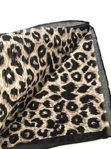 Women Girl Retro Brown Leopard animal Scarf Hair head Wrap headband Bandana