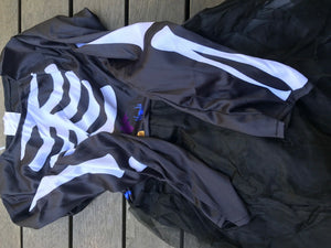 Kid Girl Children Halloween Party Skull Skeleton Tutu headband Costume Dress