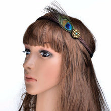Women Feather Peacock Race Melbourne Cup Braided Hair Band Headband Fascinator