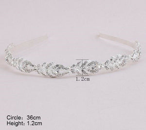 Women Girls Wedding Leaf Crystal Hair Band Headband Hoop Tiara Crown headpiece