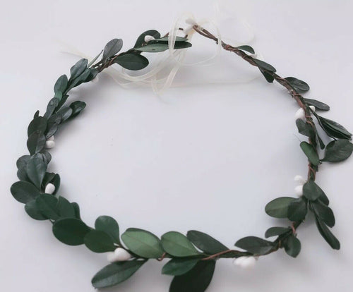 Women Girl Dark Green LEAVES LEAF vine Party Hair Headband Crown Garland tiara
