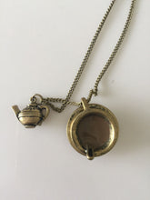 Women Girls BOHO Retro Copper Teapot Soup bowl Necklace Long Chain Pendant Gift