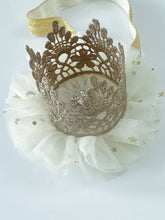 Girl Kids Baby Lace Gold Princess Birthday Crown Tiara Elastic Hair Headband