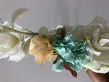 Lady flower Girl wedding Green white Party Hair Head band Crown Garland tiara