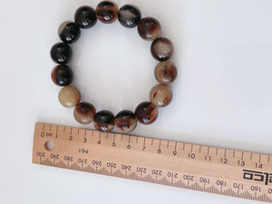 Men Women Natural Water Buffalo Cow Cattle Horn Beads Healthy Black Bracelet