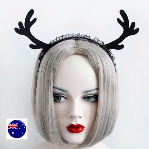 Women Girls Christmas Reindeer Deer Antlers Costume Ear Party Hair headband Prop - Air Diva Fashion