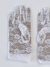 Flower Girl Children Party Dance Prom Ball Costume SHORT White Lace Gloves 3-10Y