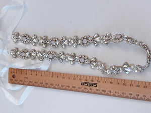 Women Crystal Rhinestone Prom Wedding Waist Dress Satin Sash Belt Waistband