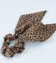 Women Girls Leopard Ribbon Bow Elastic Hair Up Tie Ponytail Scarf Scrunchies