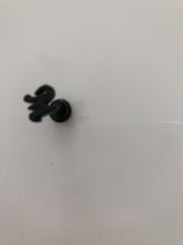 1PIECE Black 316L Stainless Steel Titanium plate M letter alphabet Earring Stud