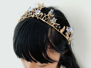 Women Girl Gold Wedding Party Hair Star Crystal Headband Crown Tiara Hairpiece