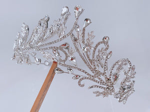Women Bride Ice Queen Prom Rhinestone Crystal Silver Color Headband Tiara Crown