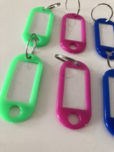 8x Plastic Travel Luggage School bag Name ID Badge Tag Small Label Key Rings AU