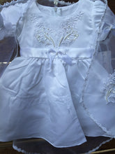Baby Girl Kid child White Christening Baptism Wedding party dress Cap Outfit Set