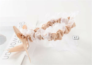 Hen's night Party Bride to be Women lace beige bow Garter Suspender Belt Strap