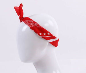 Women Girl Paisley Flower Red Star Hiphop boho Bandana Hair band Headband Scarf