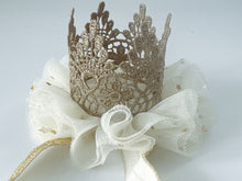 Girl Kids Baby Lace Gold Princess Birthday Crown Tiara Elastic Hair Headband
